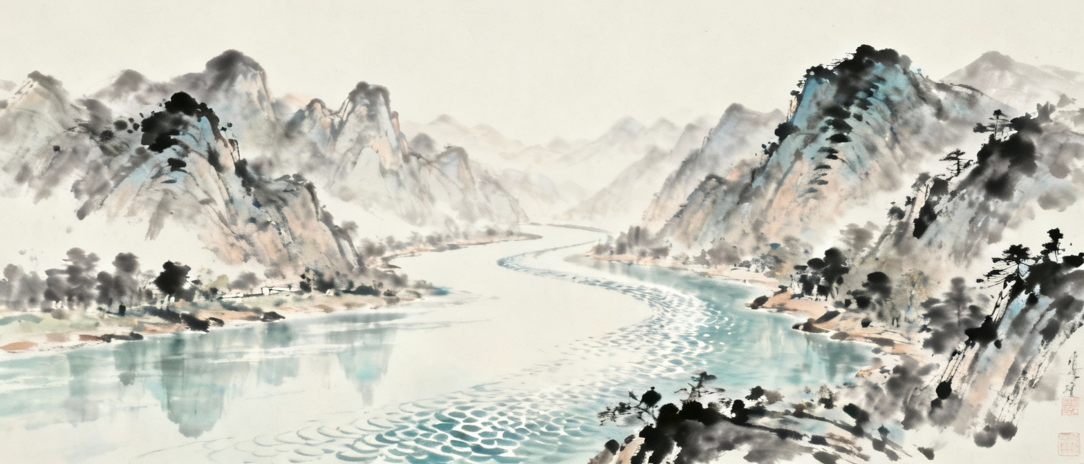 富春江整体山水全景，奇山异水天下独绝