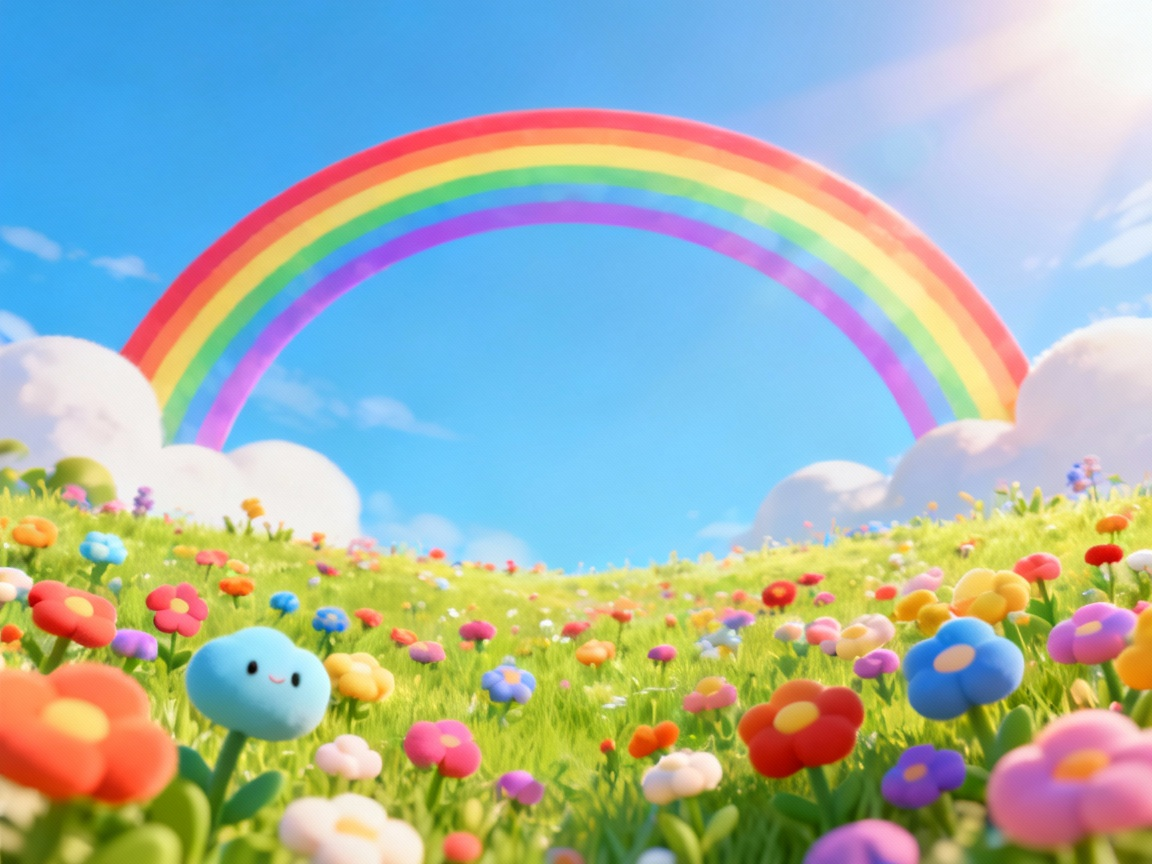 彩虹和花朵