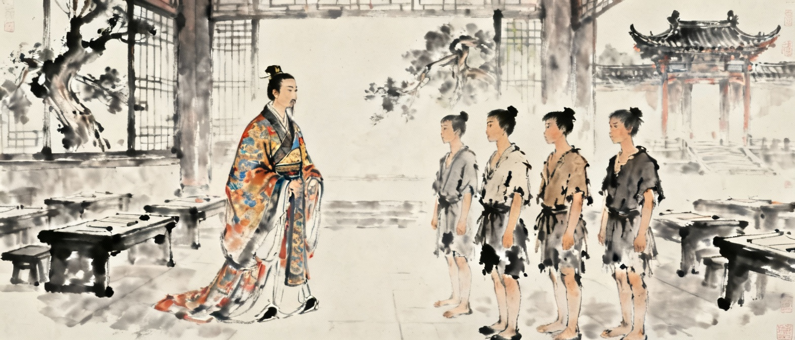 古代太学学生穿着华丽衣服对比