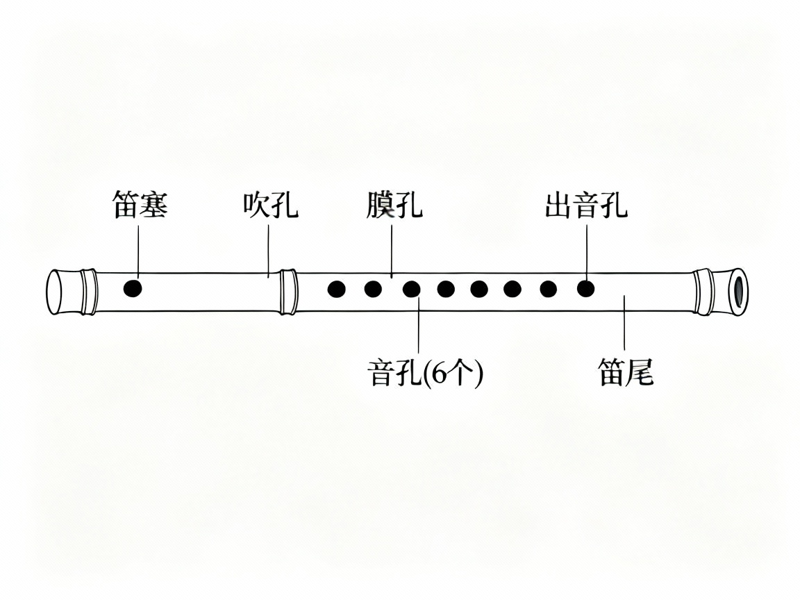 笛子构造示意图