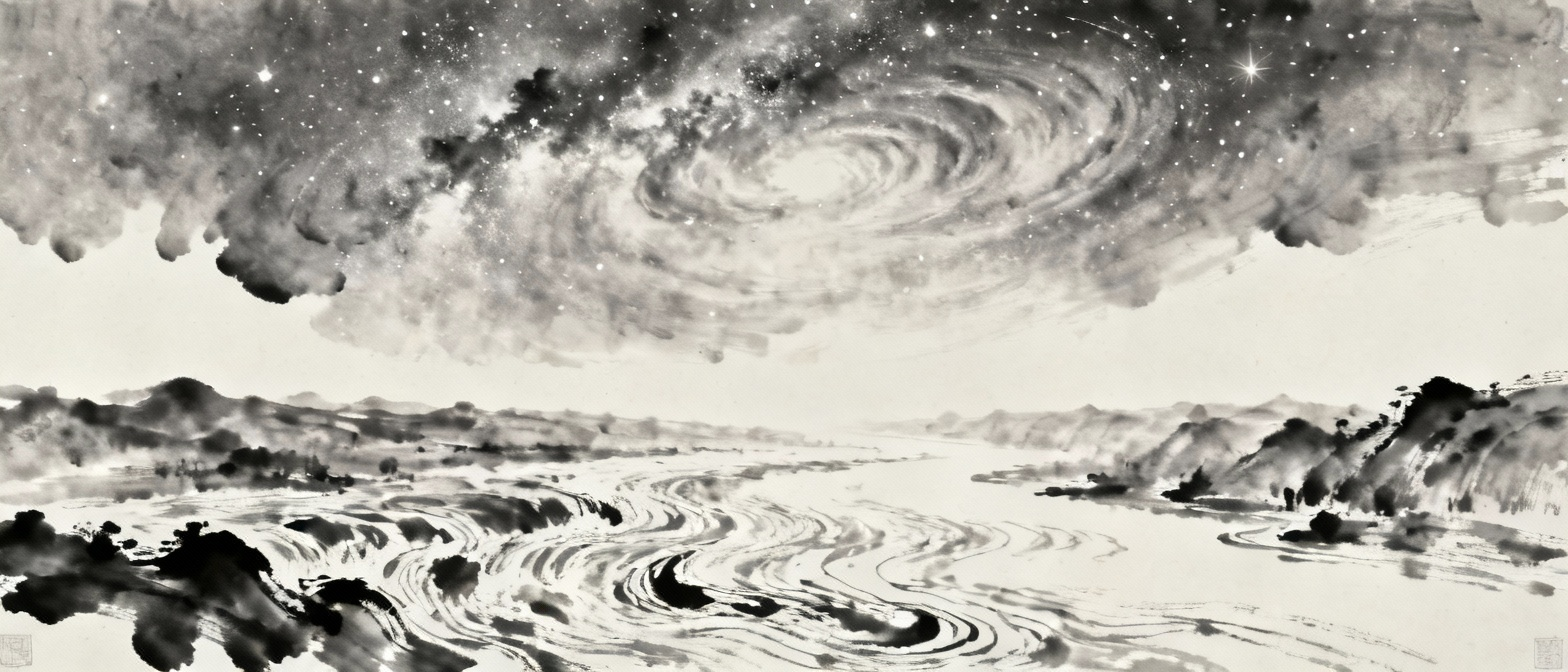 地上黄河与天上银河对比