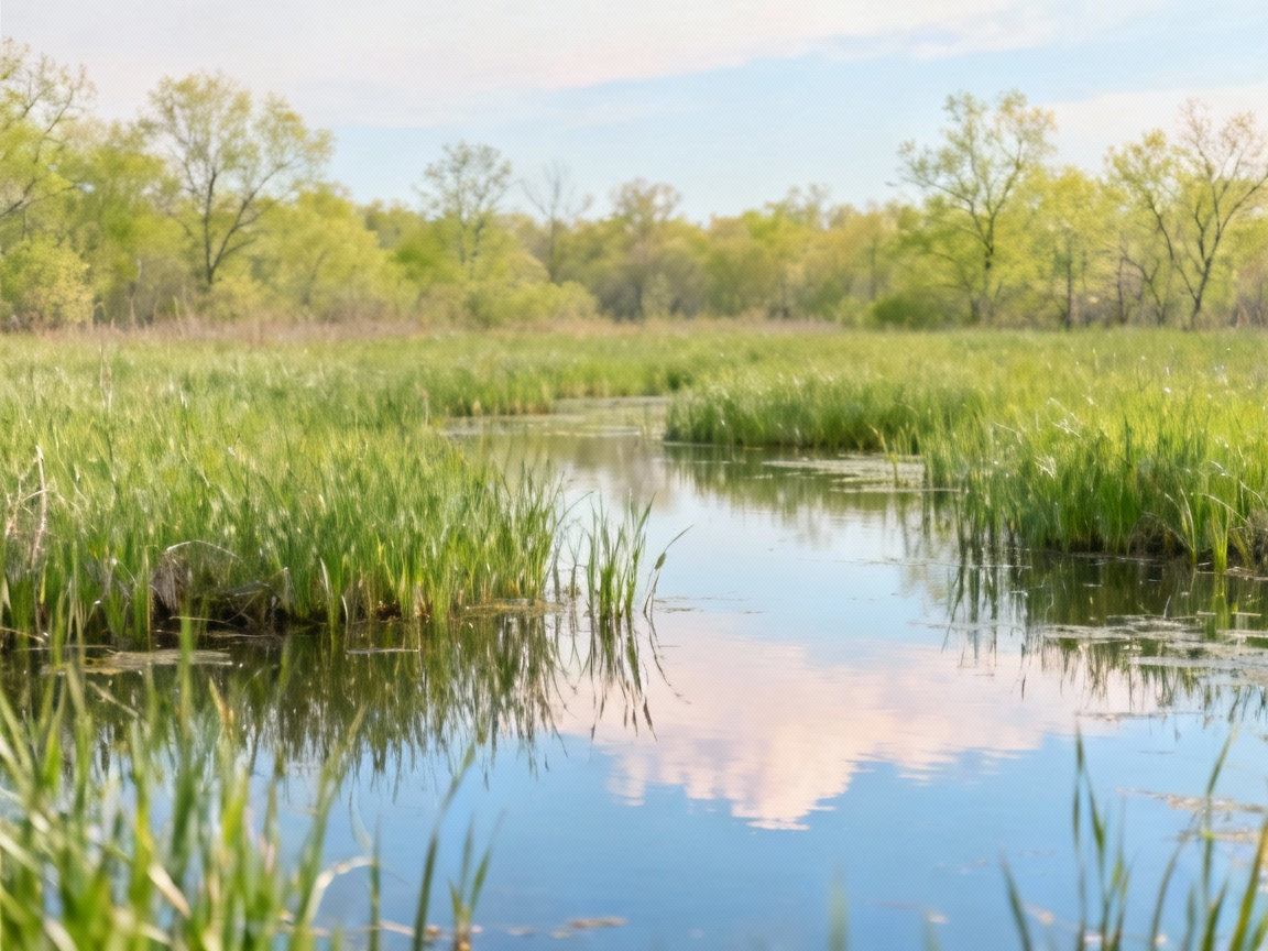 温暖春日沼泽背景