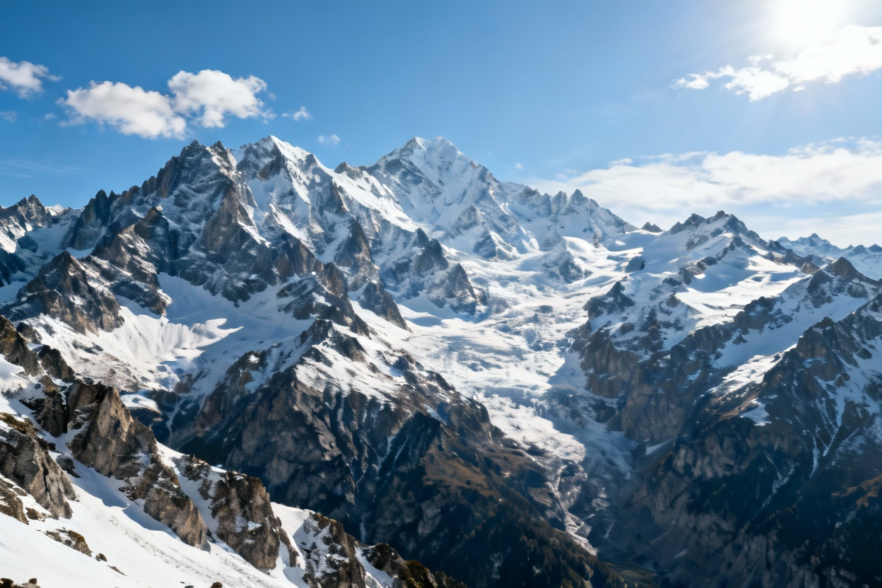 勃朗峰雪山全景