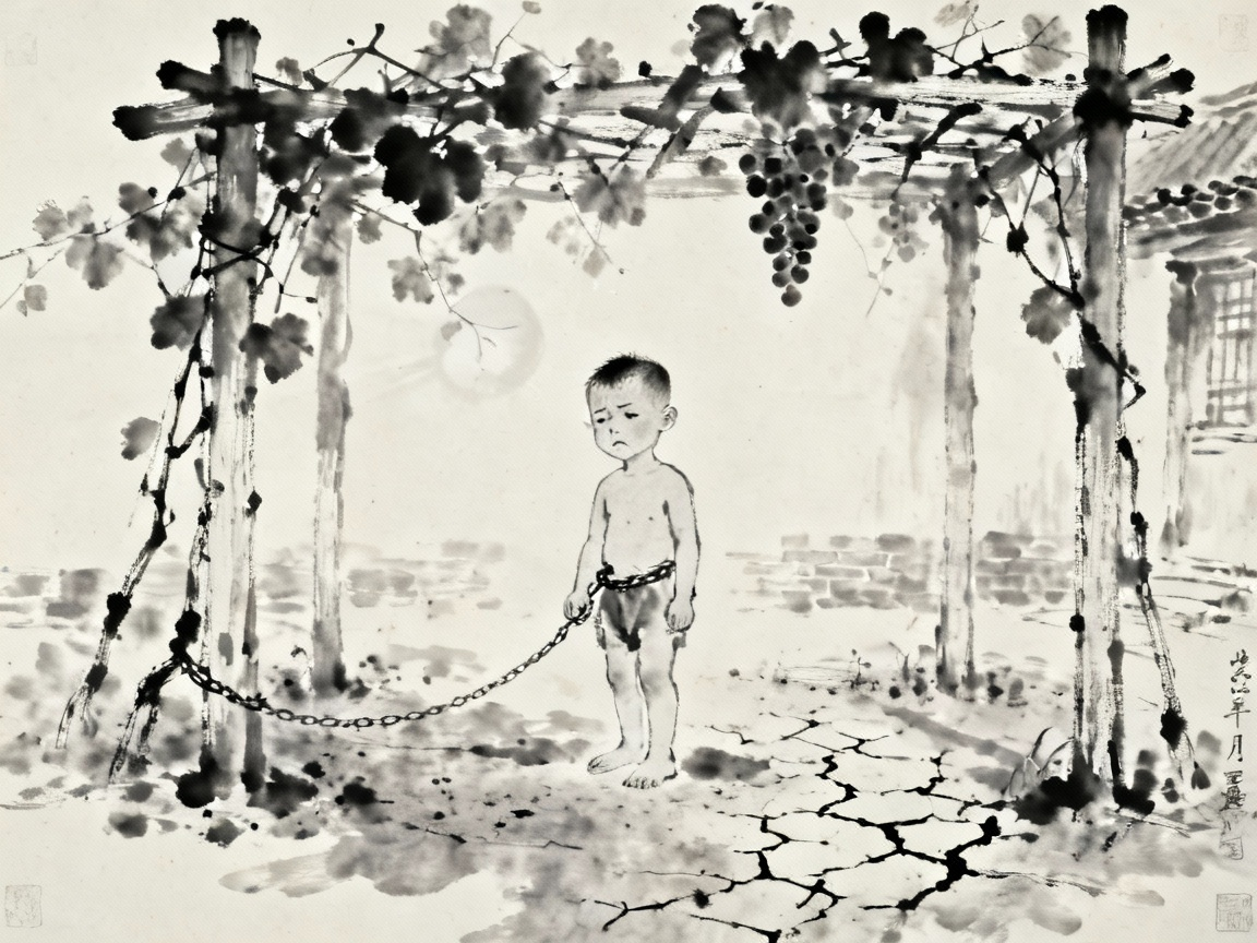 1936年七月炎热夏天的北运河边农家院落场景