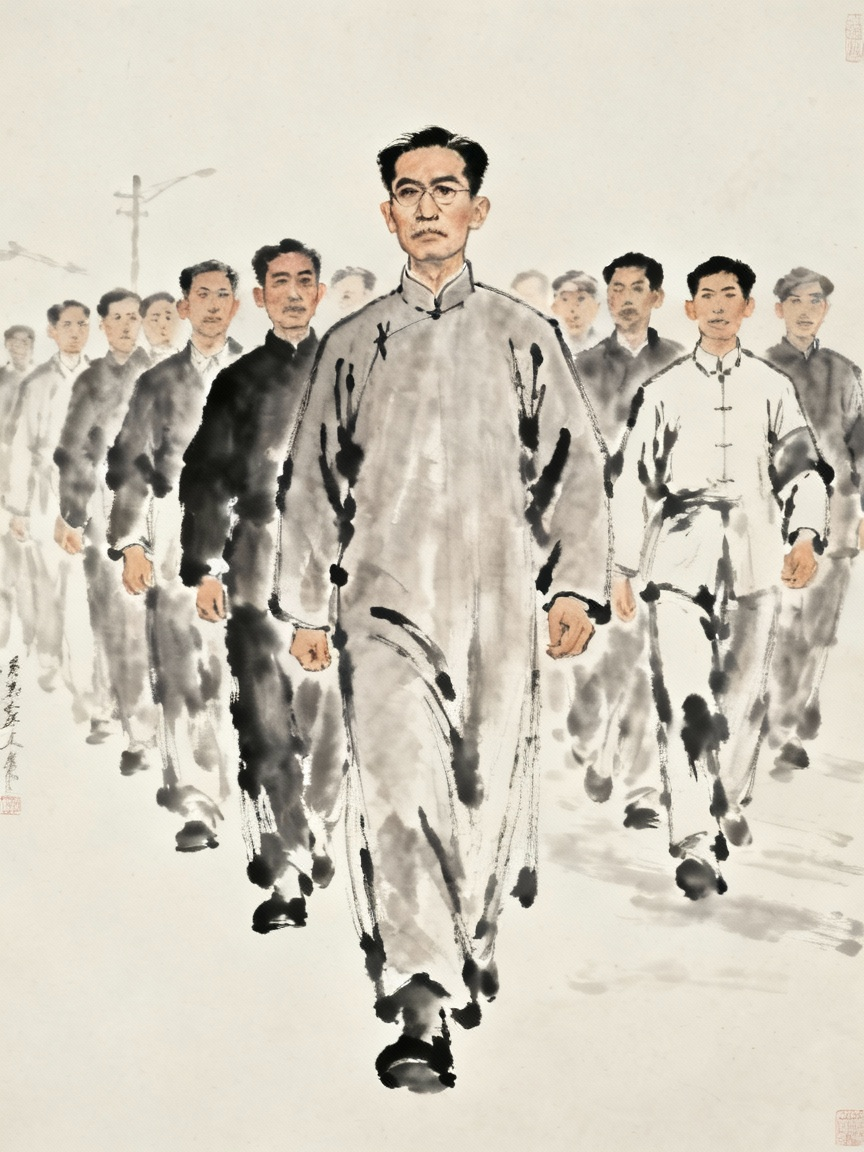 闻一多先生参加游行示威