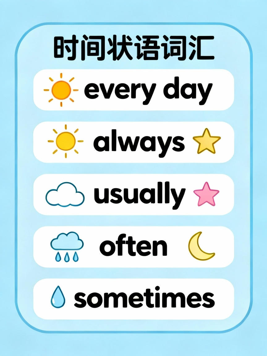 时间状语词汇卡片