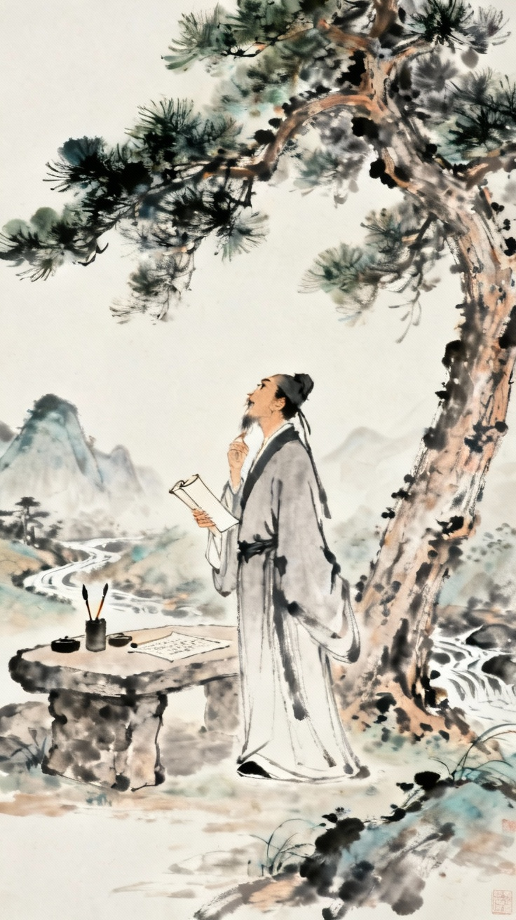 桃花源中美好的田园生活场景