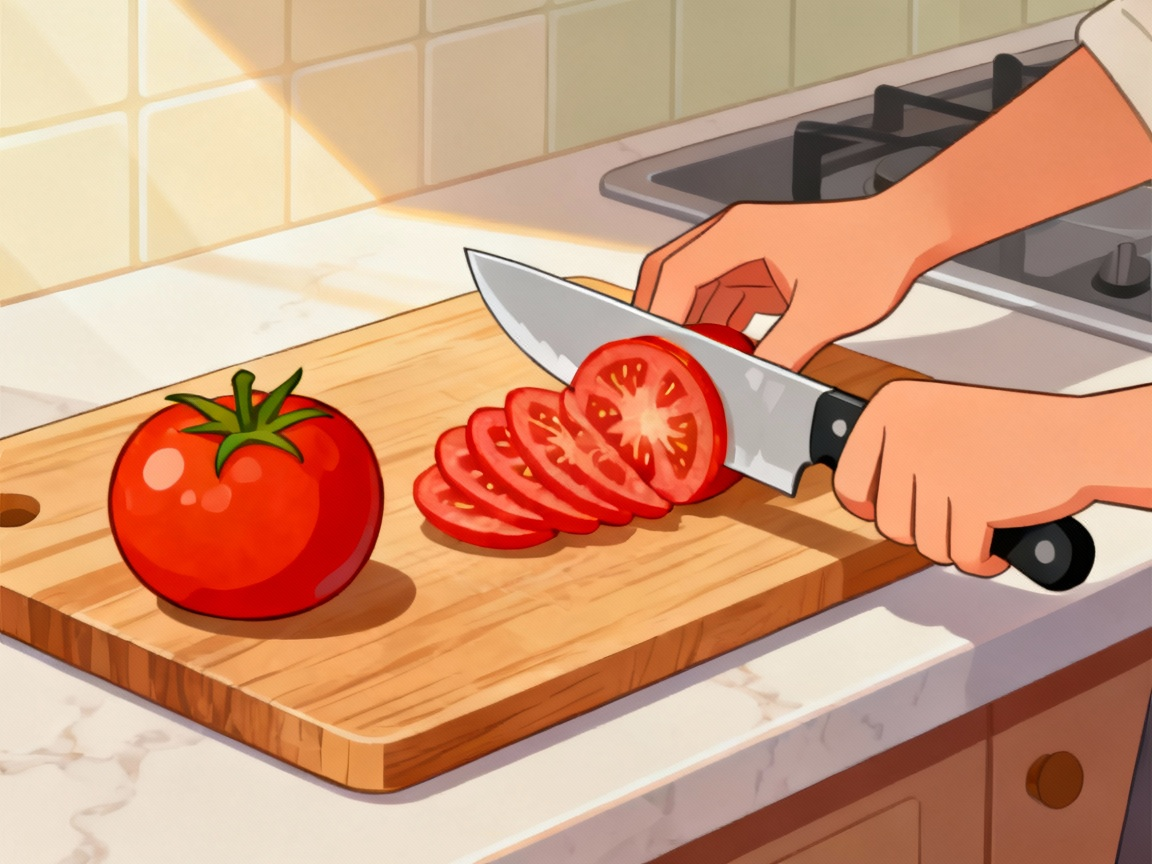 Cutting tomatoes