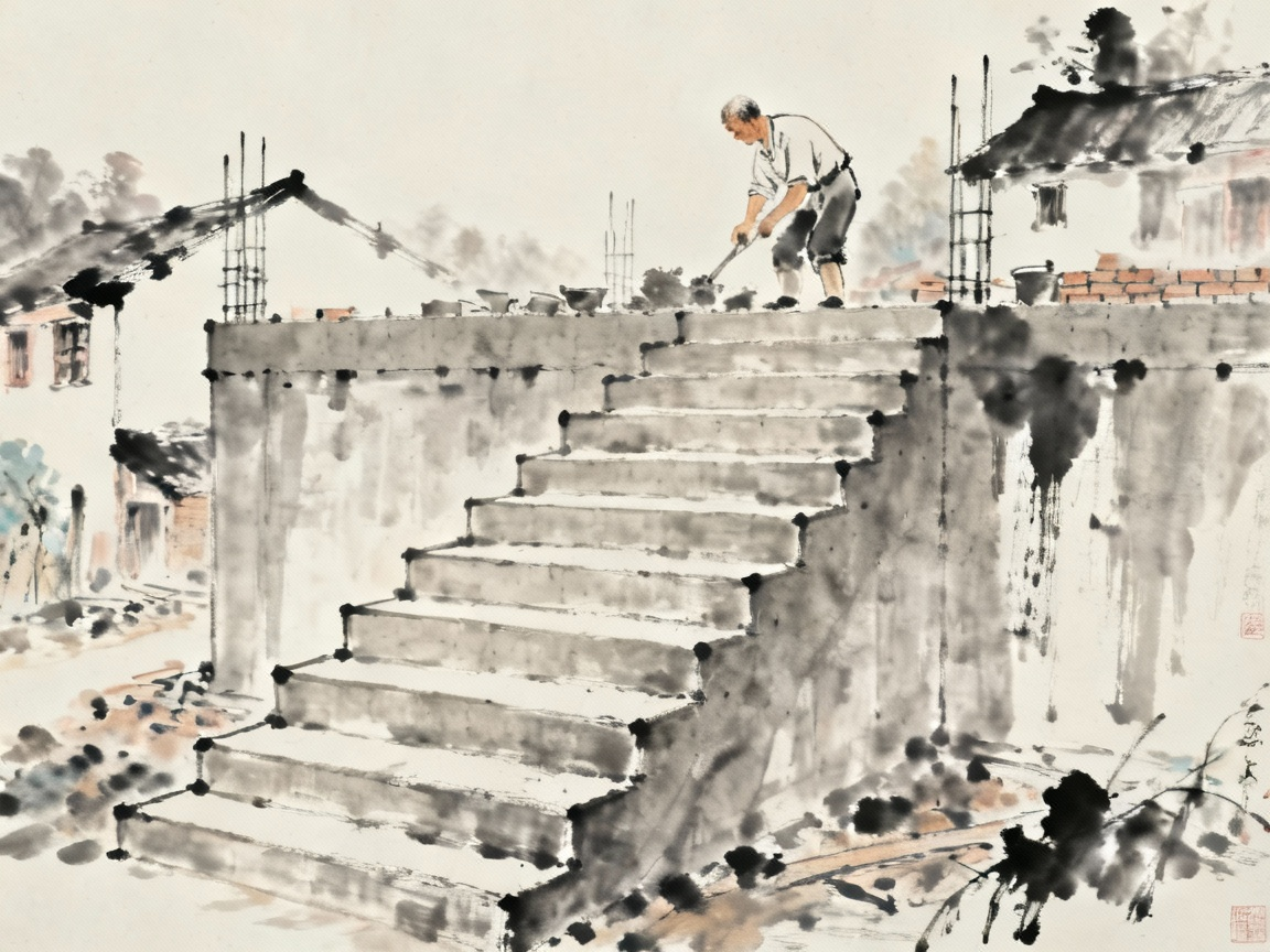 父亲建造新房子九级台阶