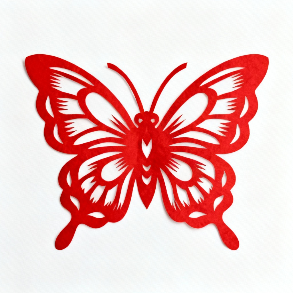造型简洁的蝴蝶剪纸