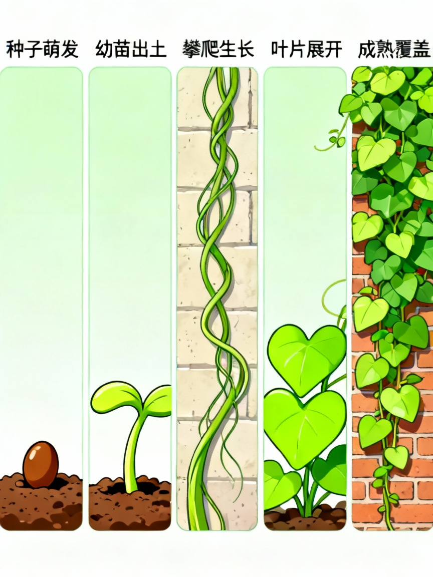 爬山虎生长过程示意图