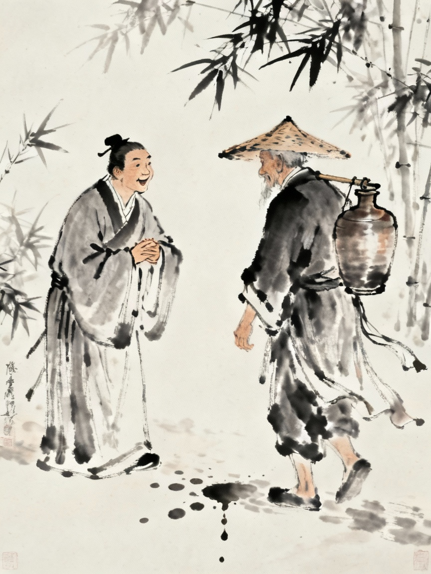 陈康肃公恍然大悟笑着送走卖油翁