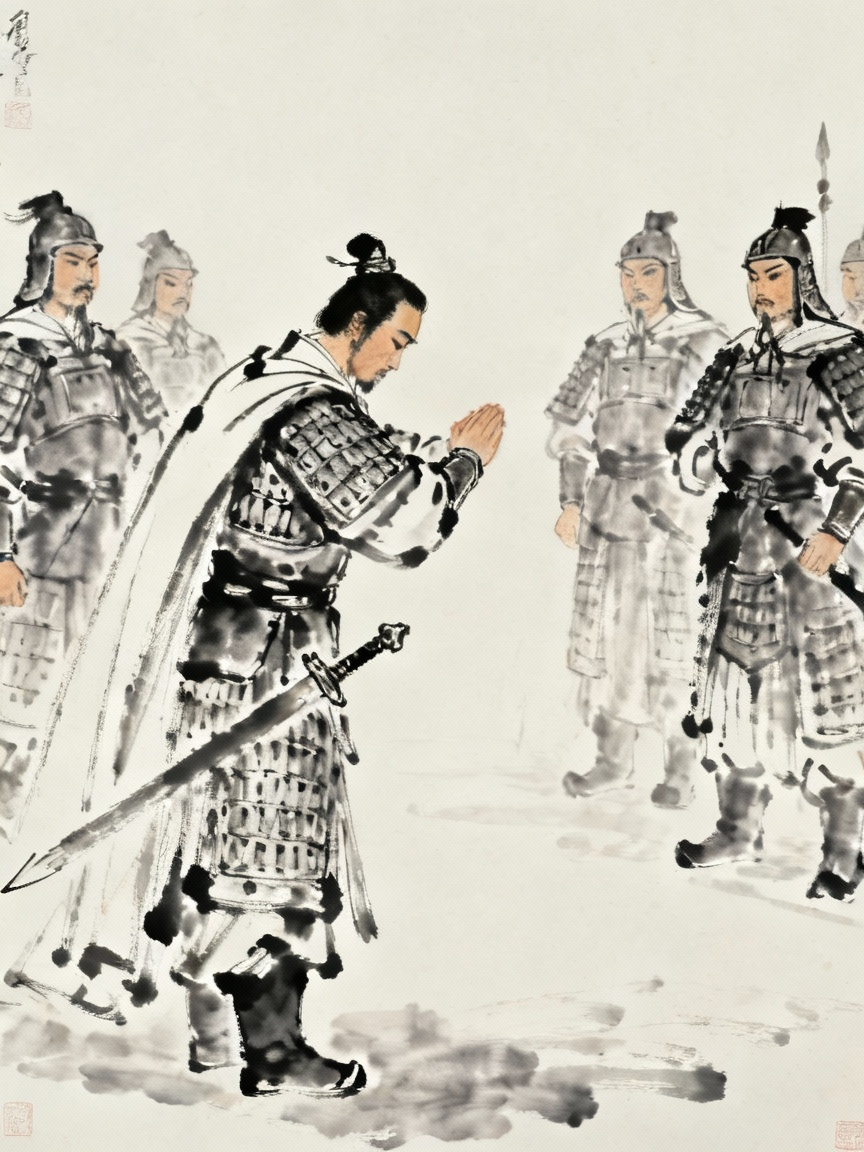 周亚夫持兵揖礼，介胄之士不拜的庄严场面