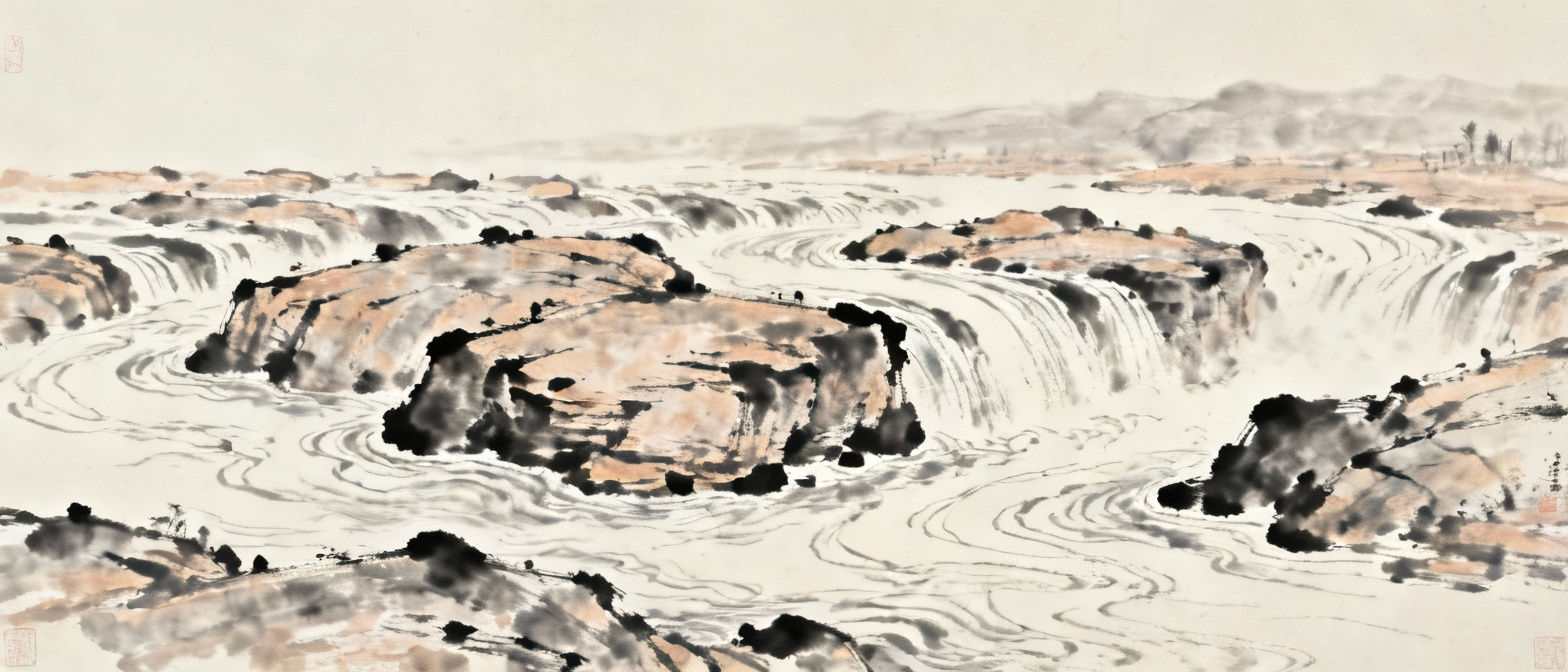 枯水期河心景象