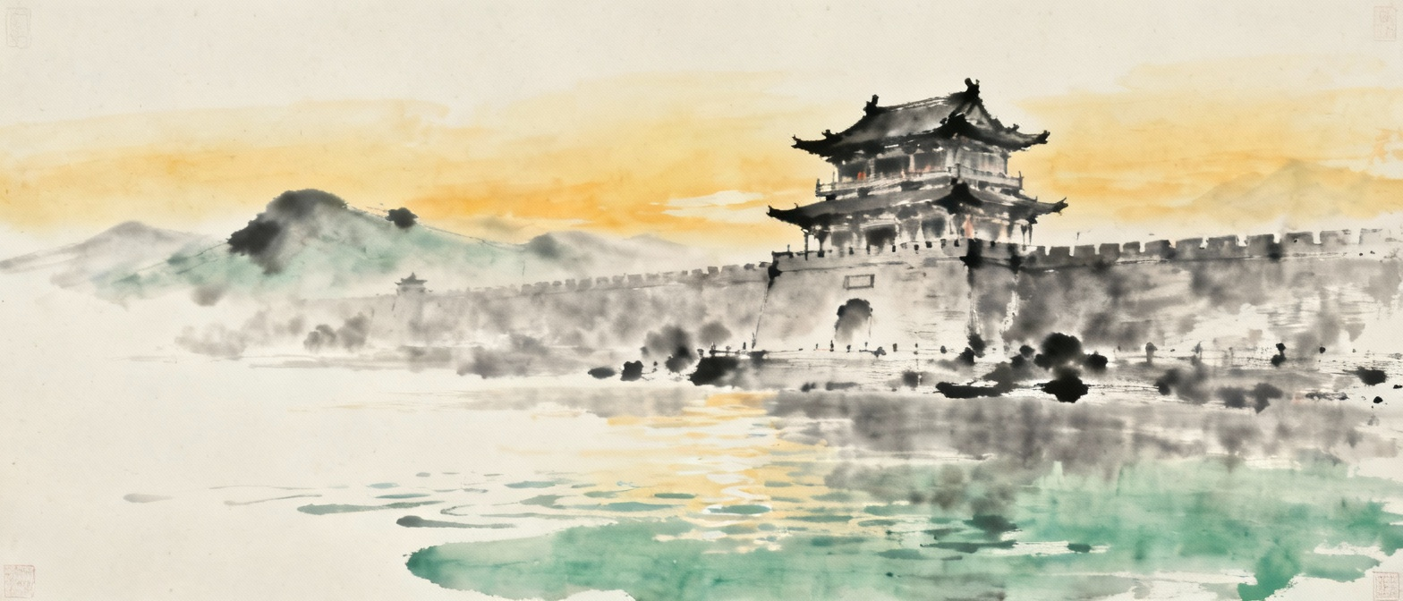 咸阳城东楼远眺