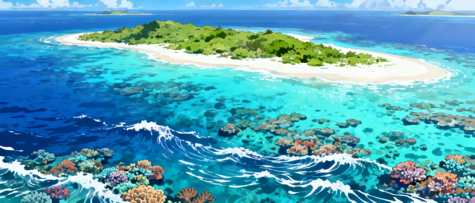 美丽富饶的西沙群岛全景