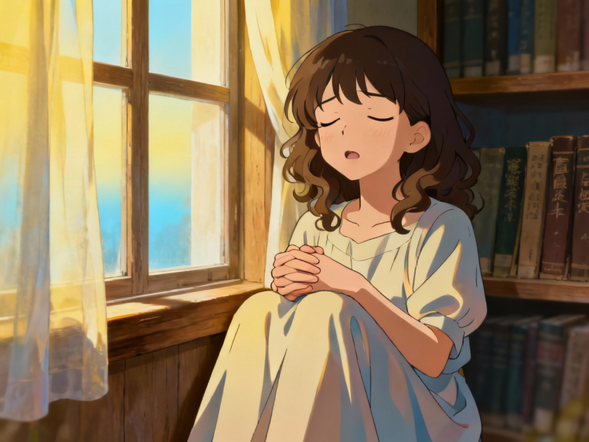 海伦在黑暗中等待的坚强形象